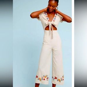 Anthropologie floral jumpsuit XS